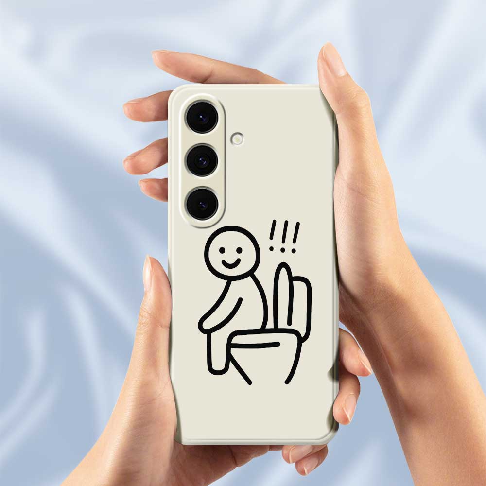 For Samsung Galaxy S24 FE Case Stickman Toilet Pattern Printing Straight Edge TPU Phone Back Cover