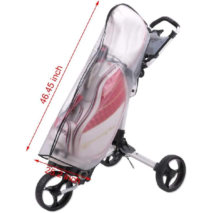 HOW TRUE Golf Bag Rain Cover Waterproof PVC Golf Bag Rain Protection Cover with Hood for Golf Push Carts