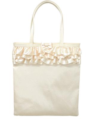 Kouei Store Tote Bag, Formal Sub-Bag, Party Bag, Vertical Design with Ribbon and Frills, Suitable for Weddings, Entrance Ceremonies, Graduations, and