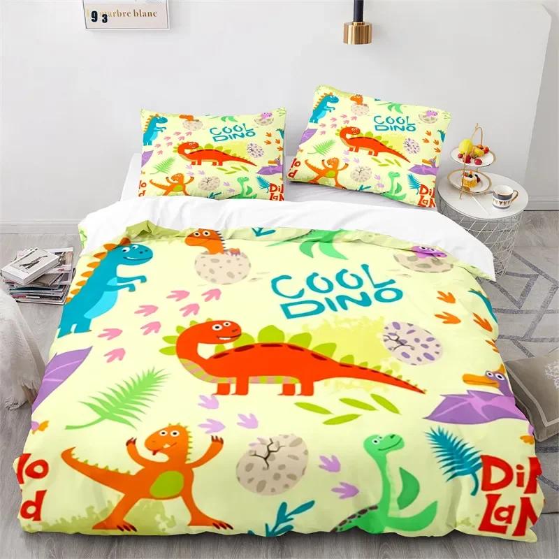Funda Nórdica de Dinosaurios para Niños Juego de Ropa de Cama con Temática de Animales Microfibra Dibujos Animados Funda de Edredón Individual King Para Niños Niñas Adolescentes Decoración de Dormitorio