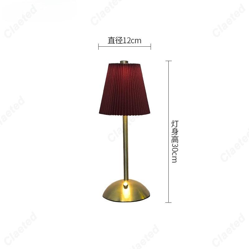 Creative LED Pleated Fabric Lampshade Bedroom Bedside Lamp USB Charging Model Touch Night Light Living Room Small Table Lamp