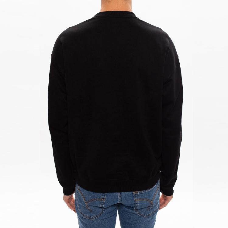 VERSACE Sweatshirts Men's Black Crew Neck Moderate Regular A87477-A231242-A1008