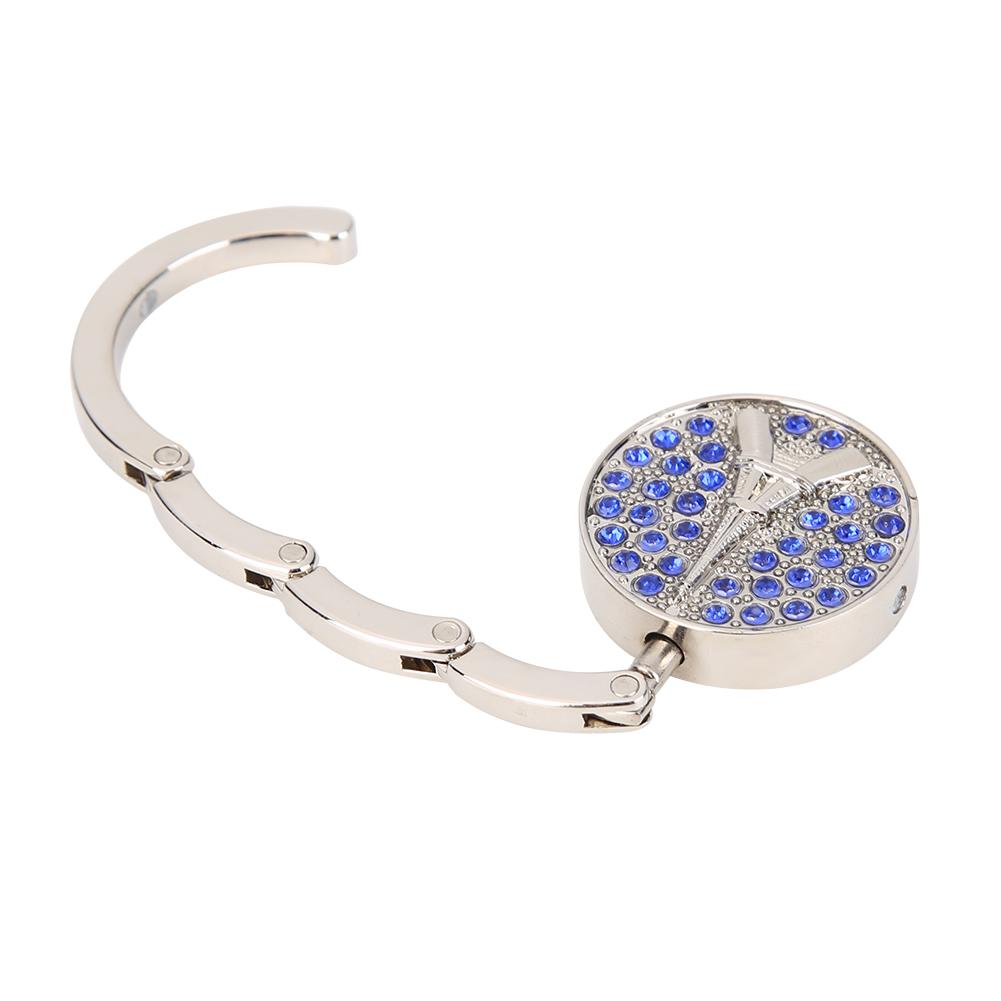 Rhinestone Table Clasp Desk Hooks Zinc Alloy Foldable Handbag Hanger Handbag Storage Table Hook Travel Outdoor Storage Hanger