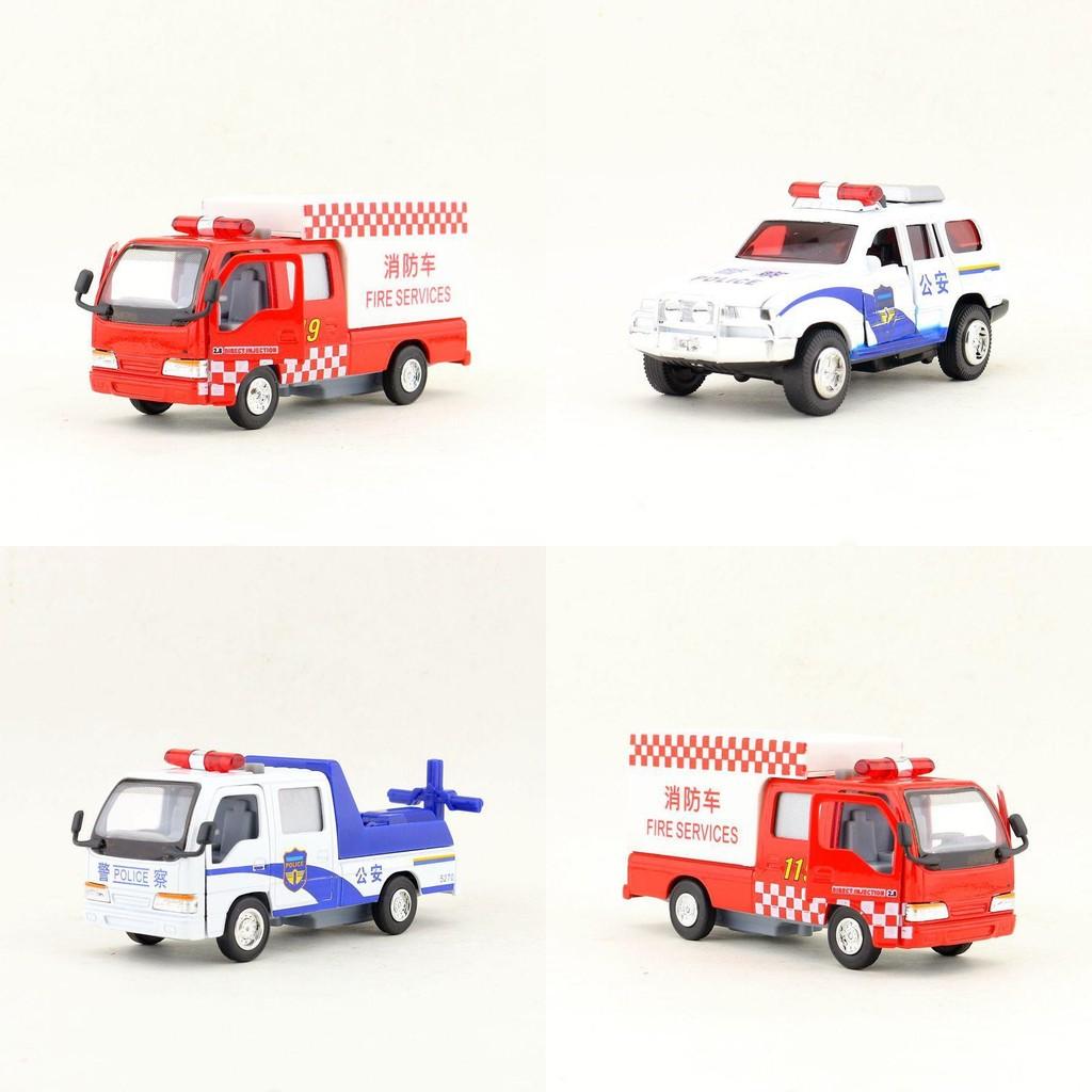 Feuerwehr- und Polizeiauto-Legierungs-Kinderspielzeugauto-Modell mit Trägheitssteuerung zum Spielen und Sammeln