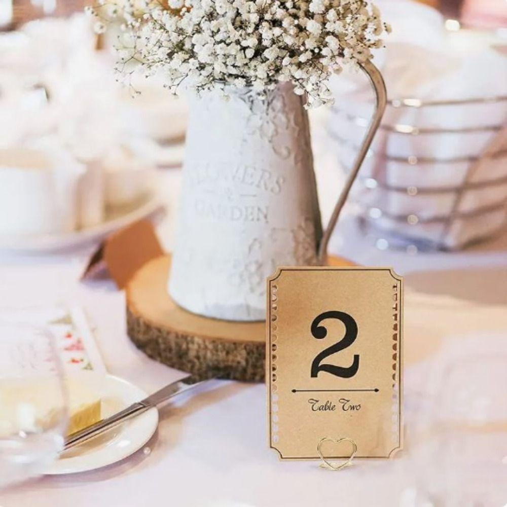 10 Pcs/set Heart-shape Design Metal Photos Clips Flexible Message Card Stand  Desktop