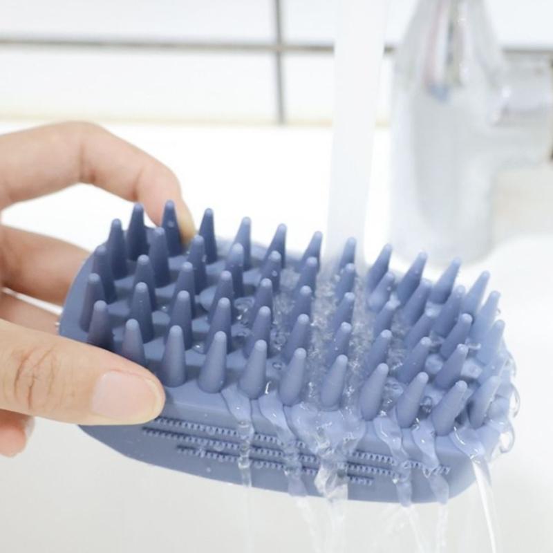 3-Head Silicone Bath Massage Brush with Fur Removal for Cat and Dog Specialized Dog Washing - Grooming Tool Dog Accessories