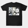 Asian Size Cotton Unisex Tshirt Print T-shirt Demon Slayer Trio Layered Art Prints T-shirt No-Cut Print Regular Fit