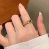 Anillo de Índice Abierto con Cuentas de Turmalina Retro para Mujer - Diseño Nicho, Moderno y Único
