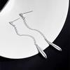 Sam Panda 925 Silver Earrings For Women Trendy Waterdrop Long Tassel Jewelry Prevent Allergy Party Accessories