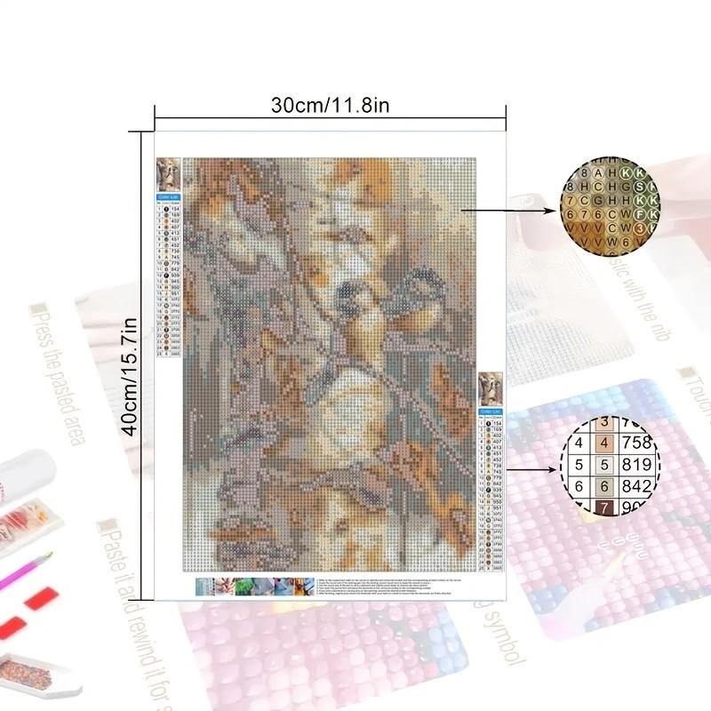 1pc 5D DIY Diamond Painting Set,  Animals Birds 5D Rhinestone Craft Wall Art, Home Decor & Hobby Accessories