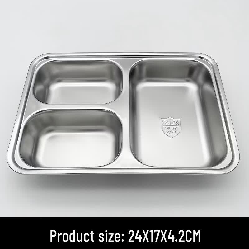 Yuezeyou 304 Stainless Steel Divided Lunch Plate for Students