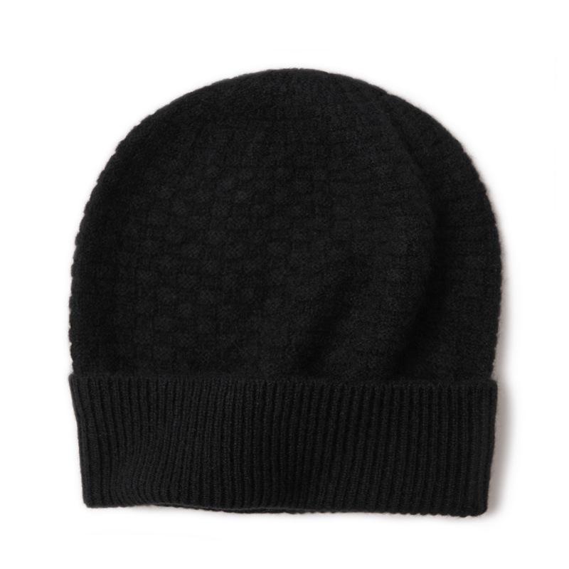Unisex 100% Pure Cashmere Knitted Hat for Autumn and Winter - Classic, Versatile, and Warm