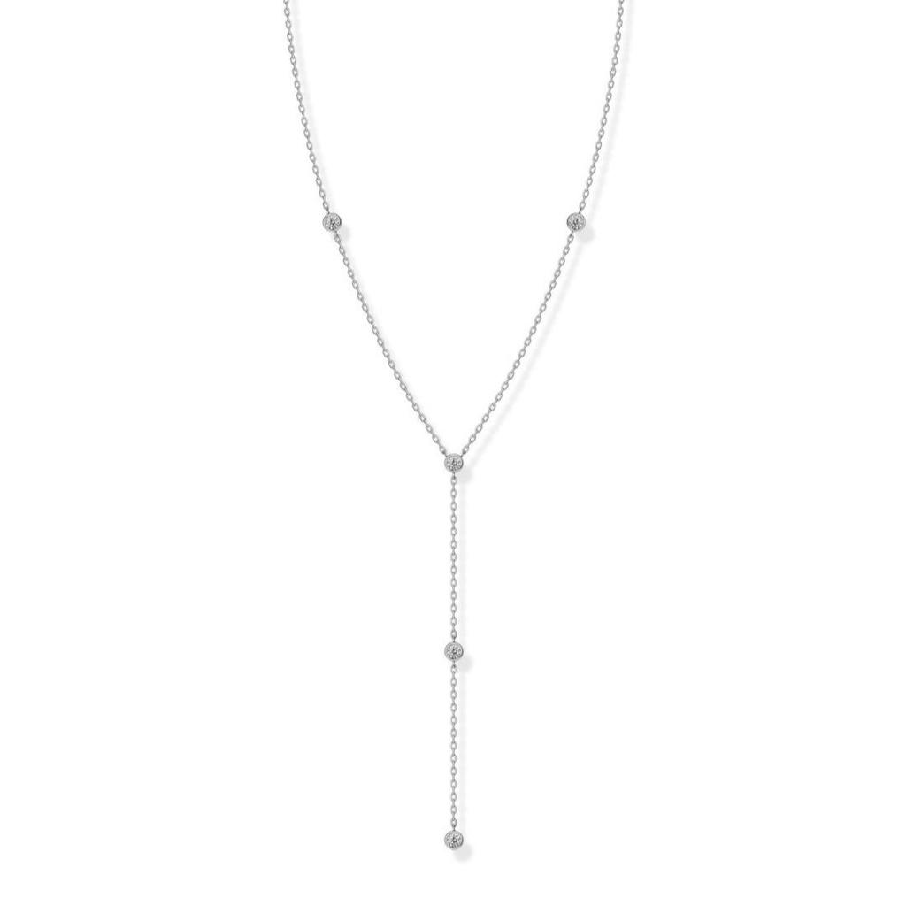 Bohemian Rhinestone Pendant Y-Shaped Clavicle Necklace with Tassels for Women