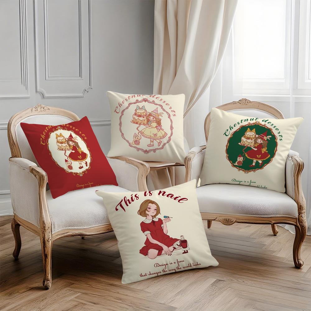 Kreative Feier Schönes Mädchen Kissenbezug Druck Kissenbezug Wohnzimmer Sofa Kissenbezug Schlafzimmer Raumdekoration