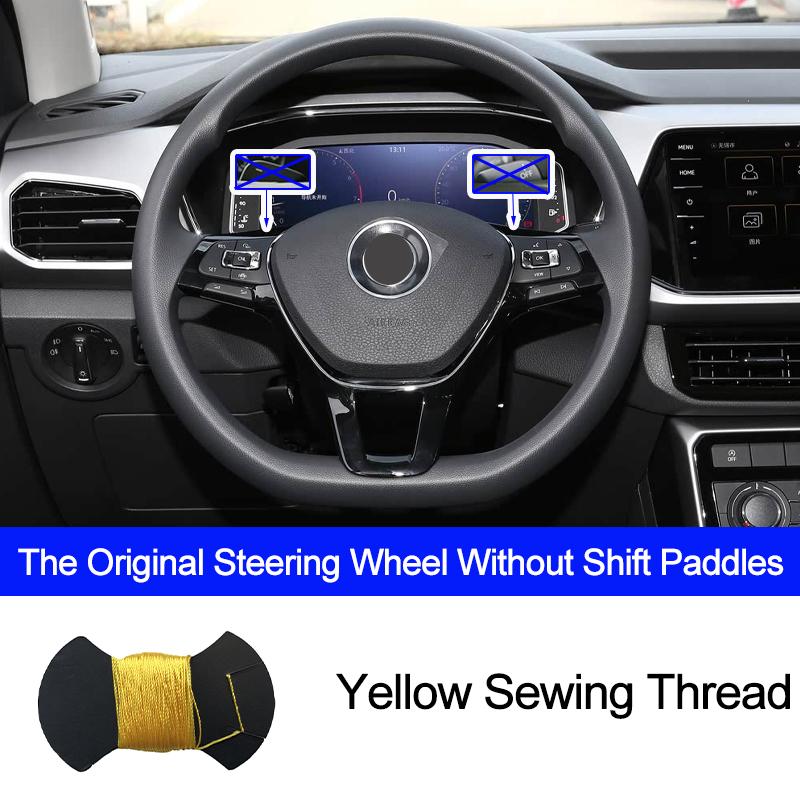 Hand Sewing Car Steering Wheel Cover Braid on the Steering wheel For Volkswagen Golf 7 Mk7 2012-2020 VW T-Cross 2018-2025 2025