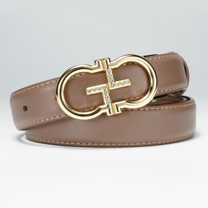 Women'S Belt New Women'S Belt Dress Smooth Buckle Belt Women'S Decorative Skirt Versatile Thin Belt