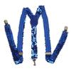 Unisex Sequin Y Back Suspenders 3 Clips Adjustable Elastic Braces