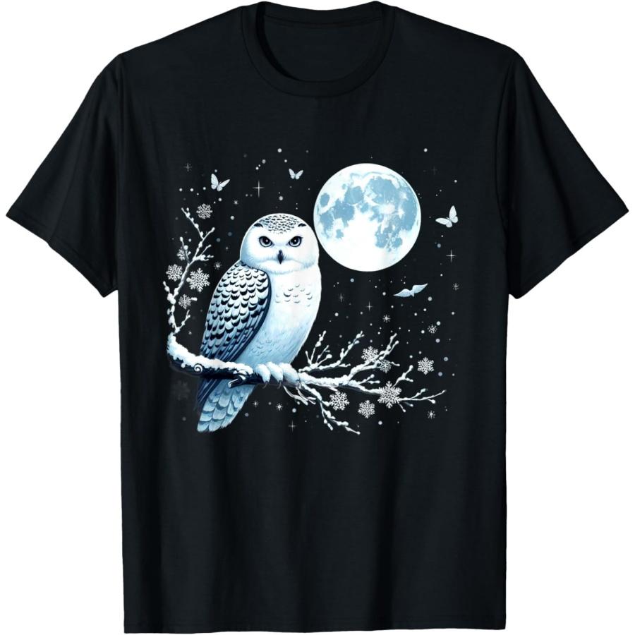 

Snowy Owl Moon Snow Falling Snowy Owl Bird Lovers Art T-Shirt XXXXXL чёрный
