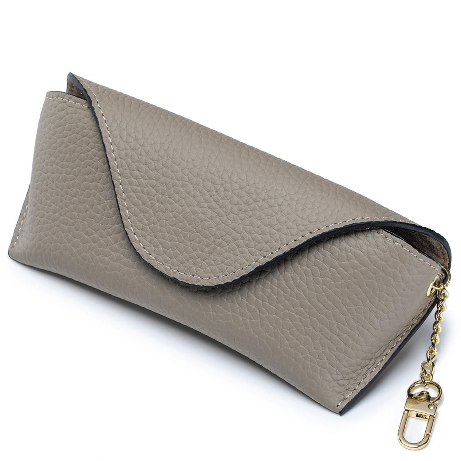 

Футляр для очков Ganve Slim для стильного футляра для очков с милым хранилищем Натуральная кожа Защита для очков со светло-серым Женский, Легкий, Портативный,