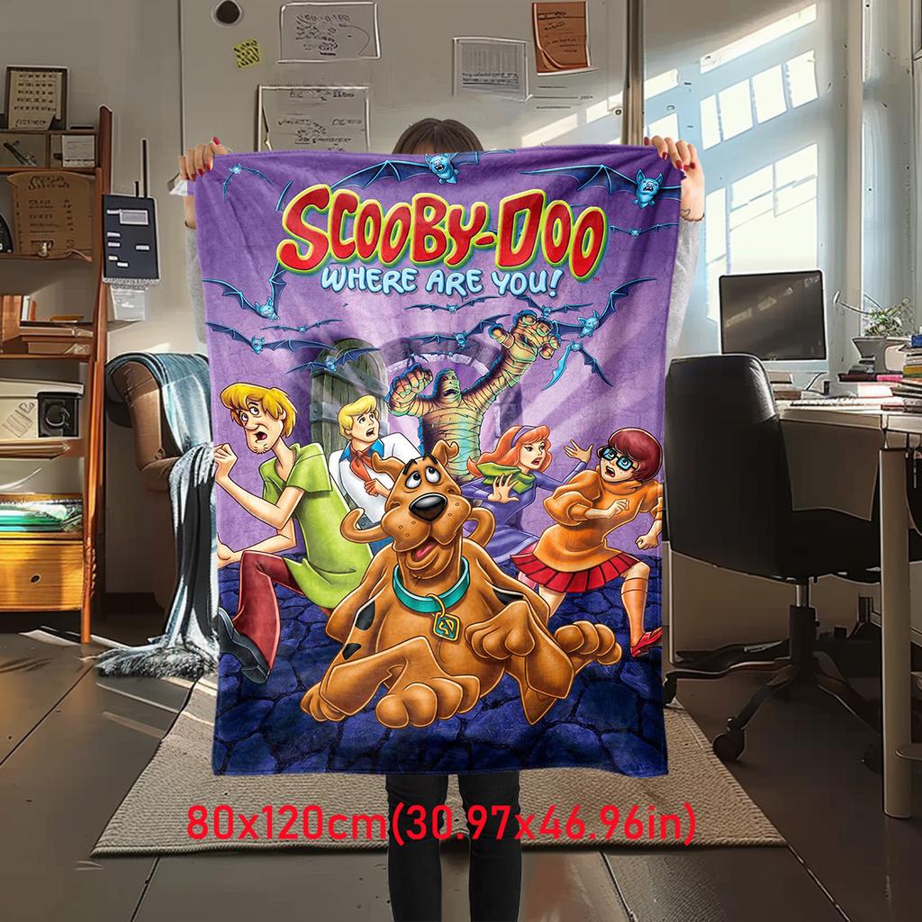 Halloween fantasy comedy adventure cartoon movie Scooby-Doo blanket soft home furnishing nap decoration four seasons warm Sherpa blanket U14