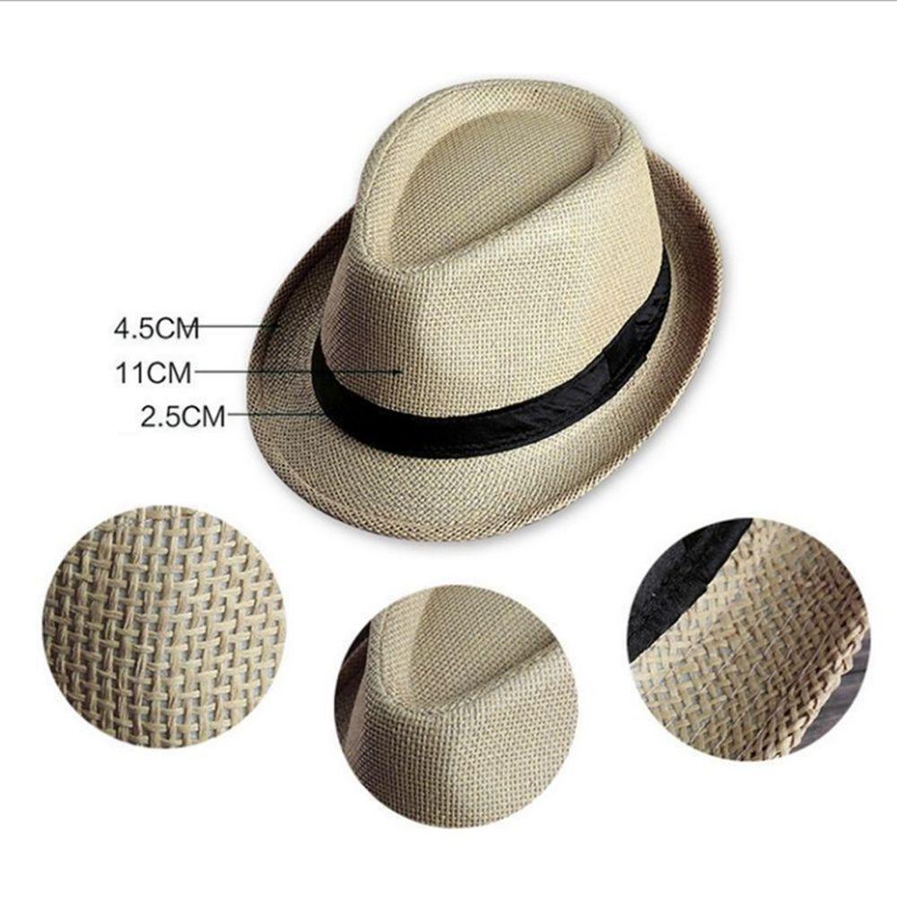 Simple Breathable Men Beach Hats Summer Wide Brim Fedoras Straw Hat Weave Shade Sun Caps