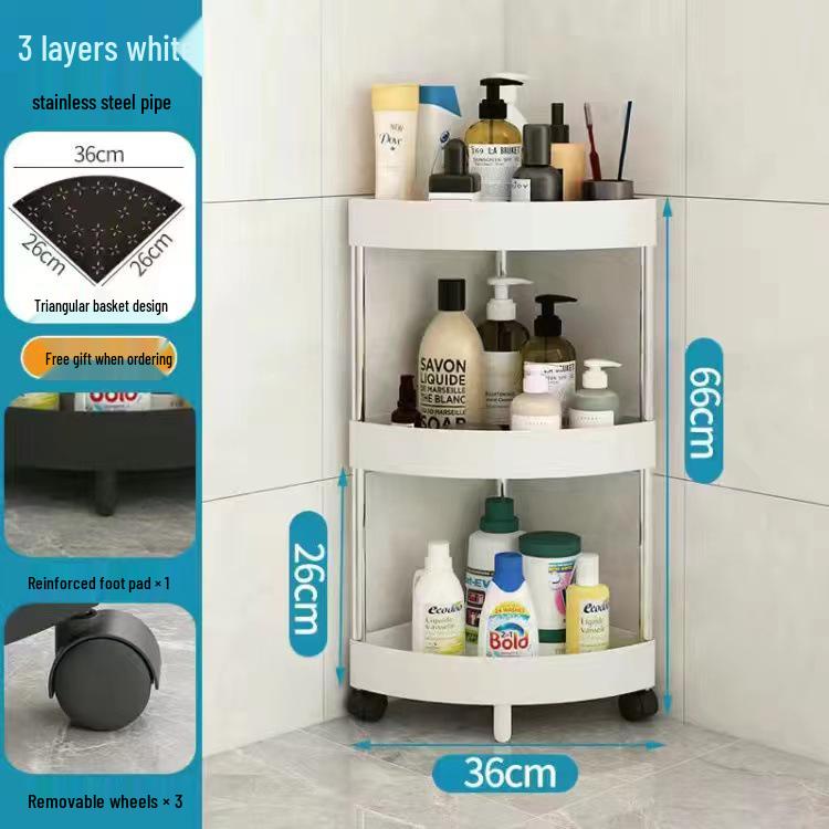 Freestanding Corner Bathroom Shower Shelf - Multi-Layer Storage Rack