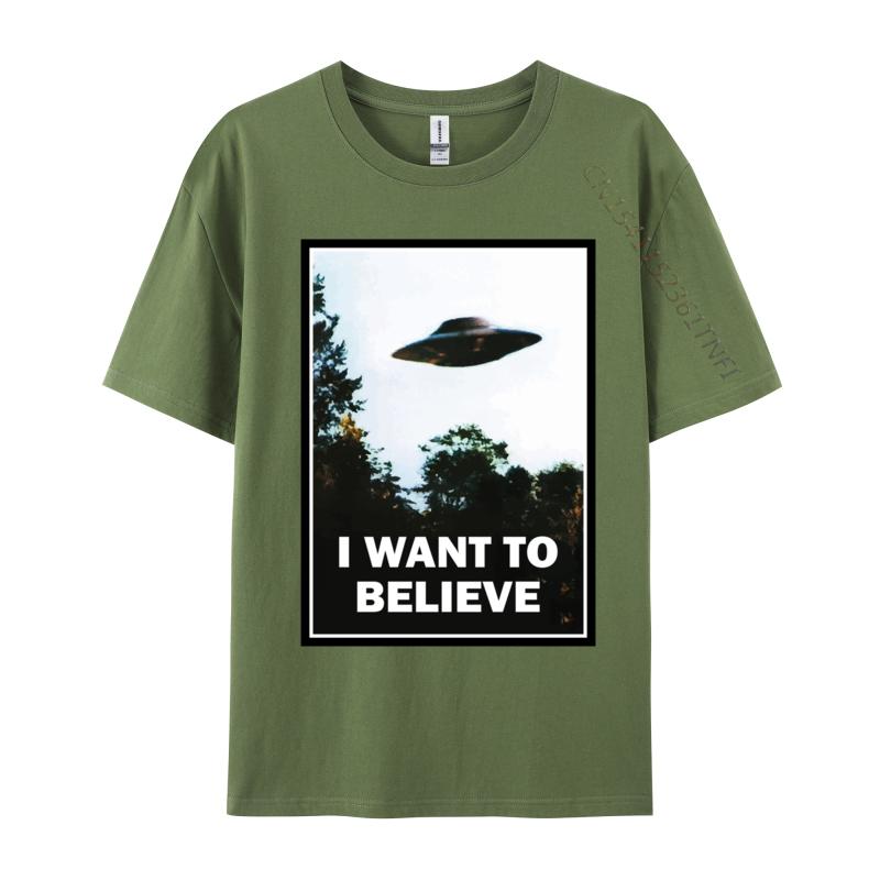 Unisex New TShirts We Want To Believe TShirt High Quality Autumn Cotton Tees Top TShirts Fall Drop Shipping