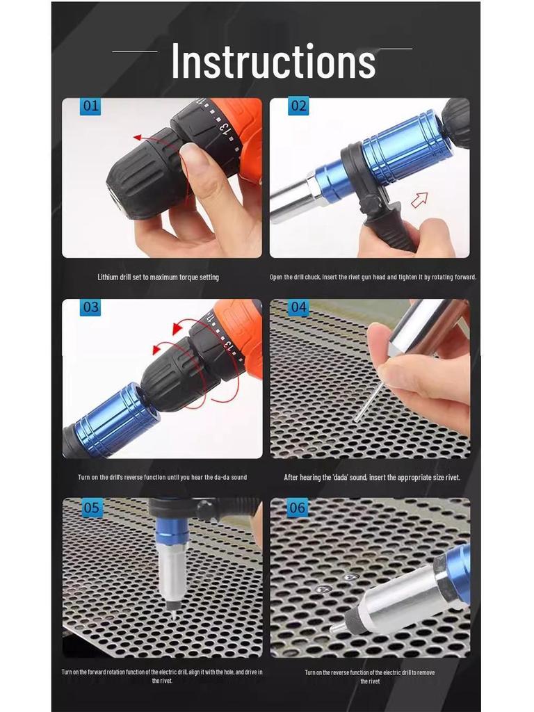Aluminum Alloy Electric Rivet Gun Adapter and Puller