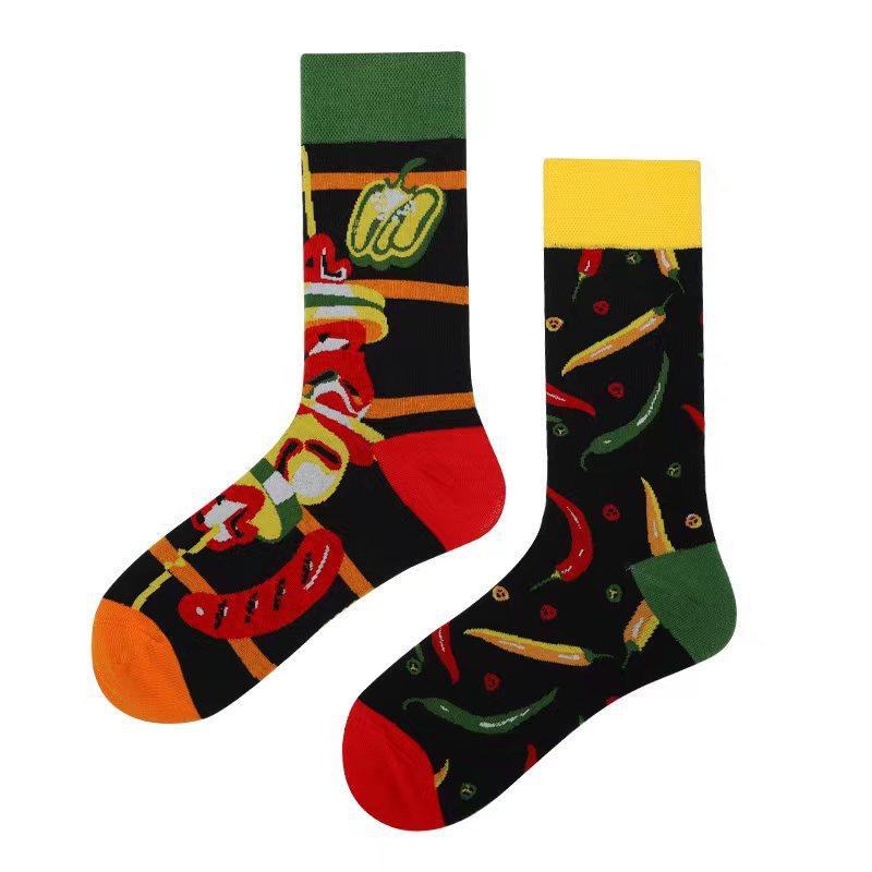 Mandarin Duck Men's and Women's Socks Original AB Trendy Socks Medium High Tube Socks Flower Fruit Animal Cartoon Cotton Socks