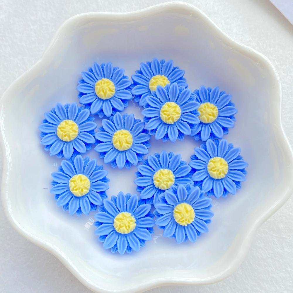 20Pcs Cute Mini Kawaii Cartoon Chrysanthemum Series Resin Scrapbook Diy Children Gift Hairpin Accessories