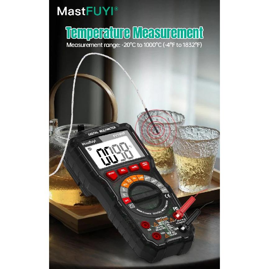MASTFUYI Smart Digital Multimeter 6000 Counts True RMS Professional Tester Ohm Frequency Capacitance Measurement NCV Detection