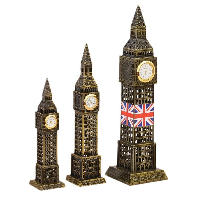 London Big Ben Model with Clock and Ferris Wheel World Famous Landmark Building Home Office Tabletop Decoration Souvenir