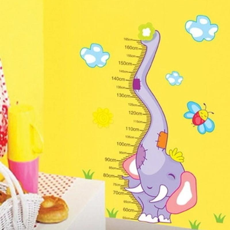 2025 New Arrival HOT Elephants Height Wall Art Stickers Kids Nursery Removable Decor Decals Home Mural Chart Measure