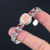 925 Silver Natural Pink Opal Rubillite Anniversary Mother Wedding Bangle Jewelry