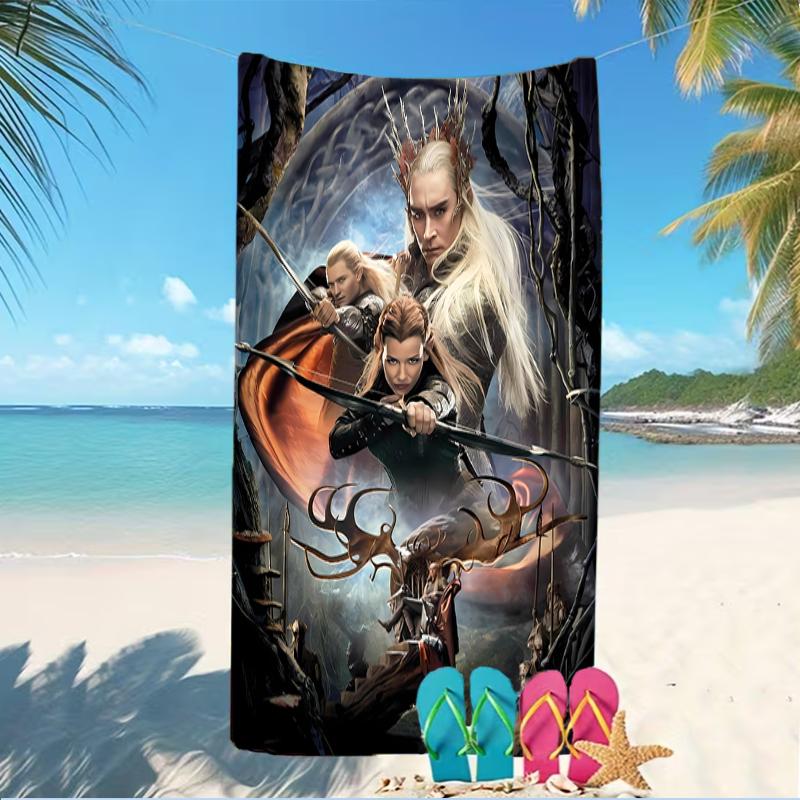 Beach Towel with The Hobbit Pattern - soft,absorbent,machine washable Lightweight&Modern,swimming,Travel Essentials