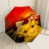 1pz Re Leone Ombrello Pieghevole apertura/chiusura automatica, Telaio Resistente a 8 stecche, Design Pieghevole Compatto, Ideale per Compleanno1107L