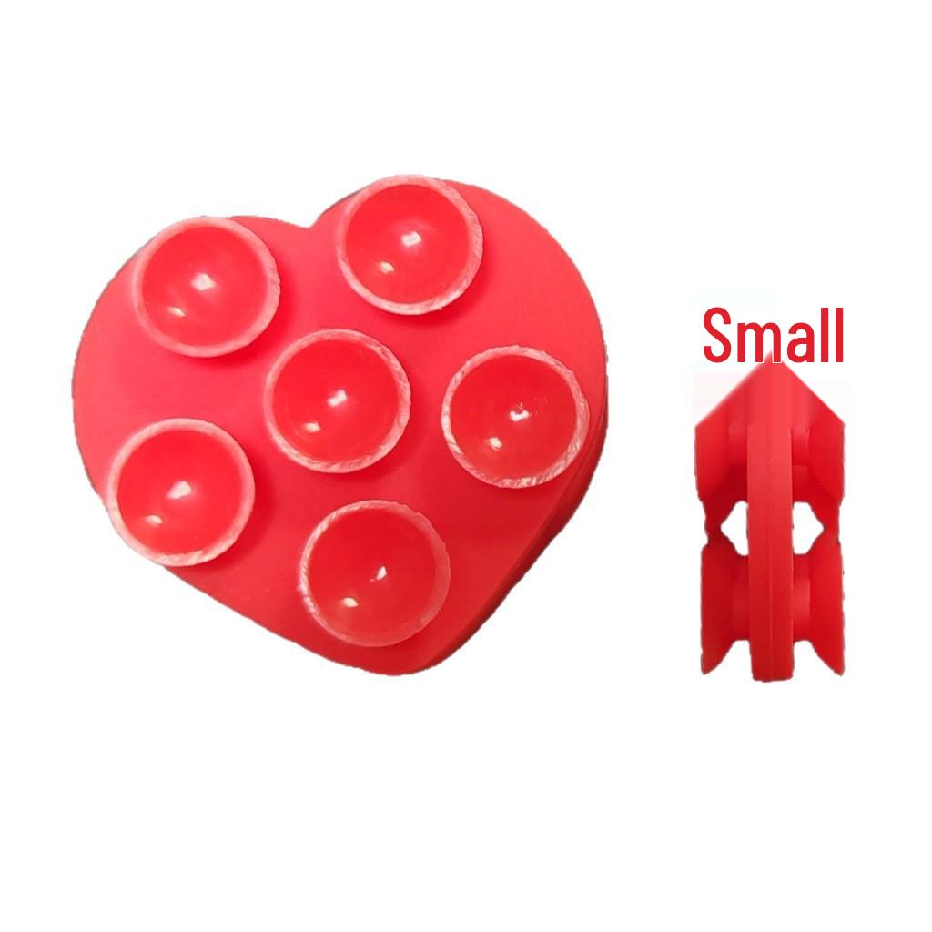 

Double-sided Silicone Heart Suction Cup Phone Stand - 6-piece Set Heart - Double-sided Suction червоний