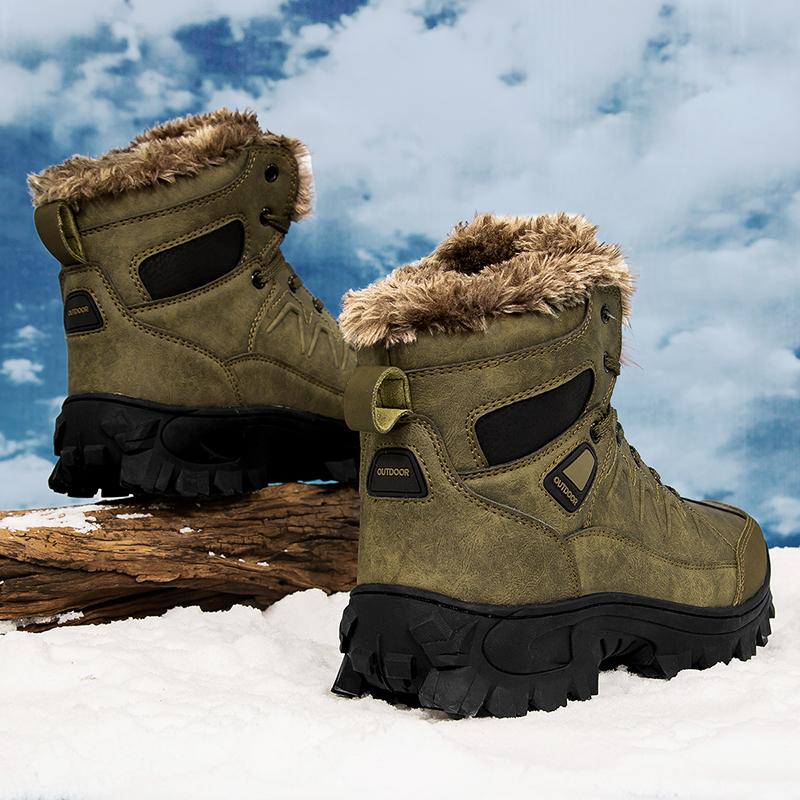 Śniegowce Męskie Wodoodporne Outdoorowe Zimowe Męskie Buty Botki do Kostki w Stylu Rosyjskim dla Mężczyzn Śniegowce Duży Rozmiar 40- 48