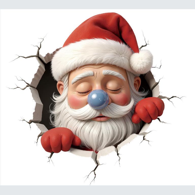 Multicolor Christmas Toilet Sticker Cartoon PVC Xmas Sticker Santa Broken Wall Xmas Ball Decorative Sticker Home Decoration