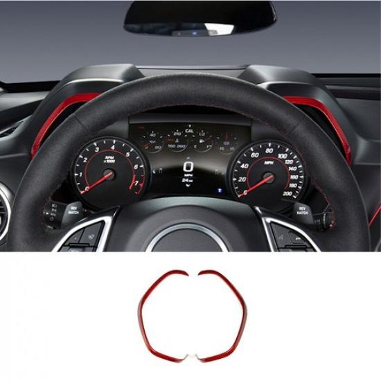 Red Real Carbon Fiber Driver Dashboard Frame Cover Case For Camaro 2016 2017 18