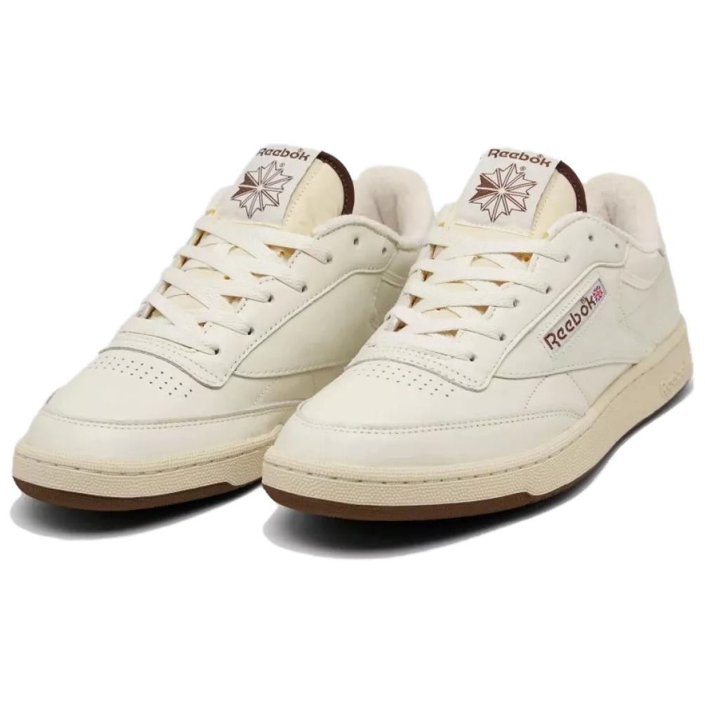 Reebok Club C 85 Vintage Chalk Brush Brown Men Sneakers Cream Paper-White HP3202