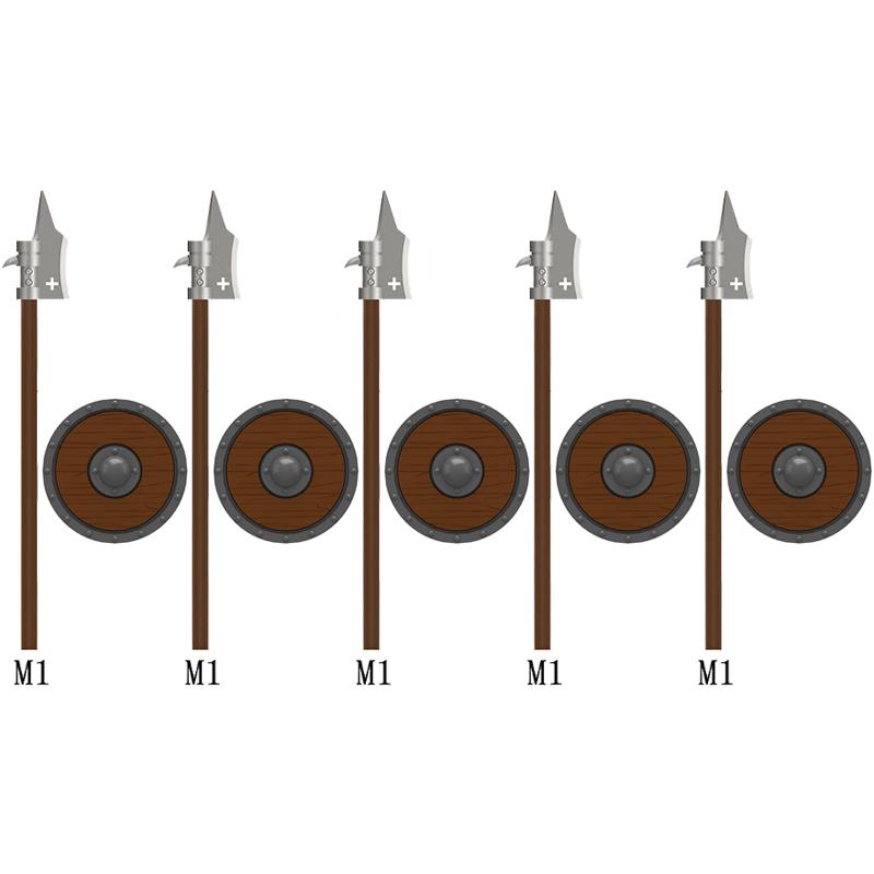 MOC Medieval Building Blocks Character Parts Model Toy Castle Knight Soldier Sword Bow Armor Shield Spear Piercing Parts Bricks