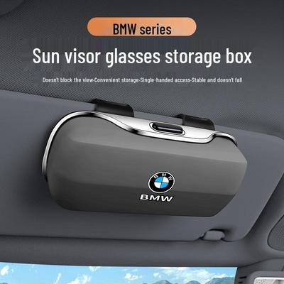 BMW Car Sunglasses Holder for X1, X3, X5, iX3, 3, 5 Series - Sun Visor Glasses Clip Case