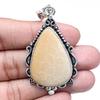 Pendant Fossil Coral Gemstone Gift For Her Silver Jewelry 2.5"