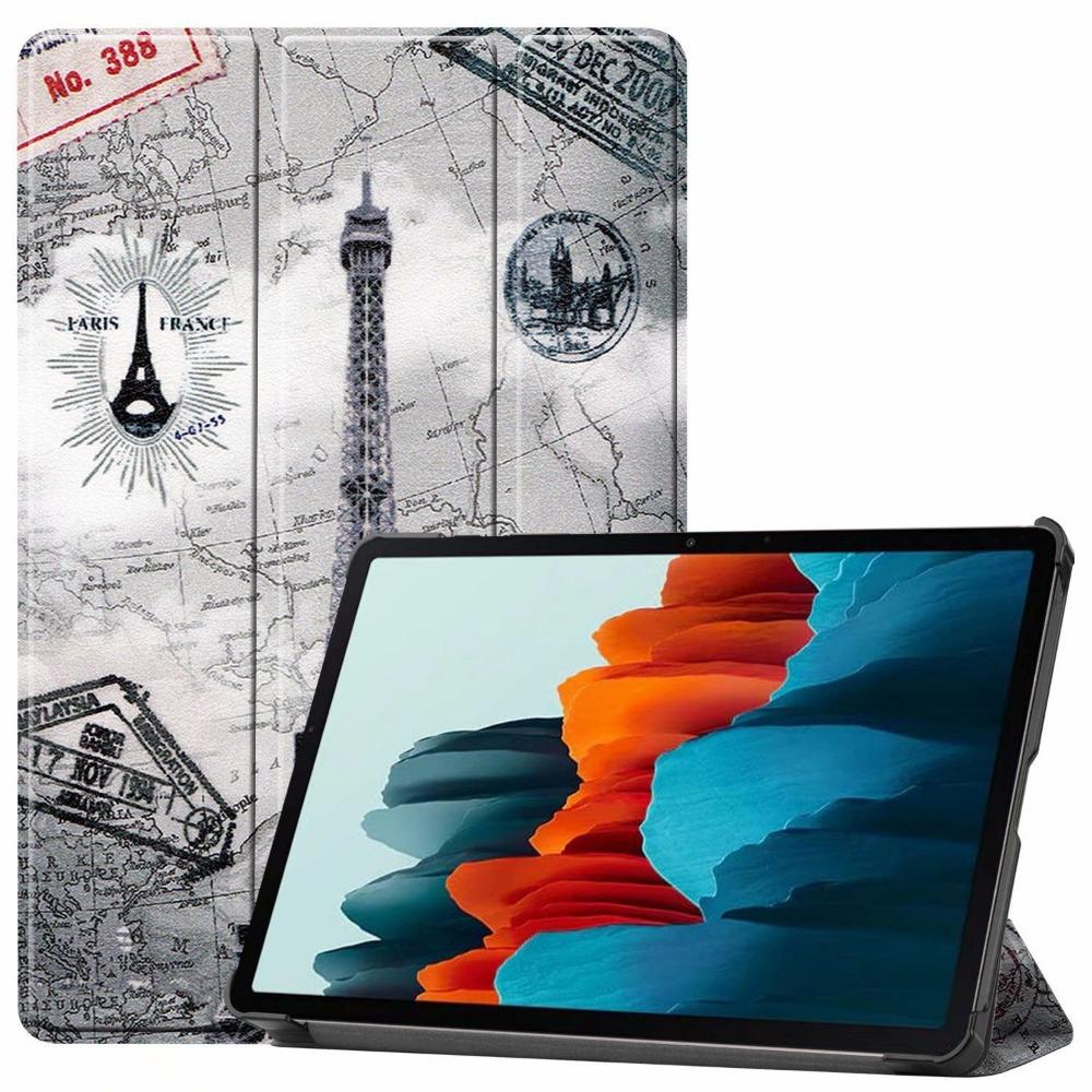 For Samsung Tab S9fe Case 2024 12.4 Inch Premium Tri Fold Stand Cover for S9 Plus S10 Tablet Protective Sleeve
