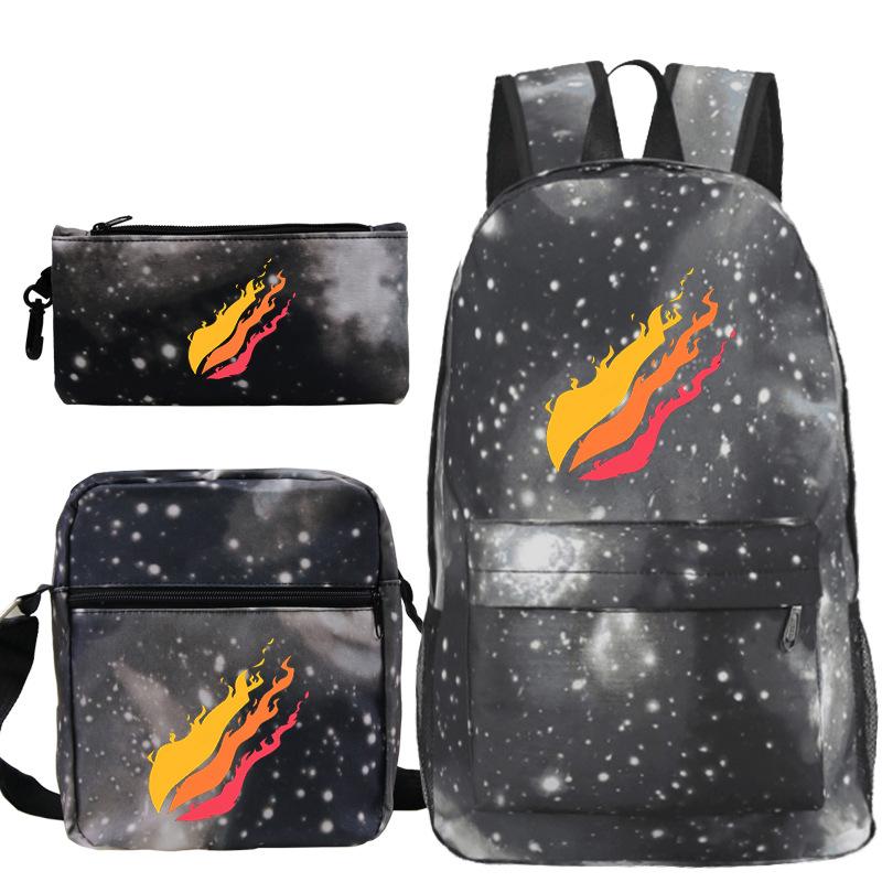 Backpack Casual Student Schoolbag Small Shoulder Bag Pencil Bag Three-piece Set