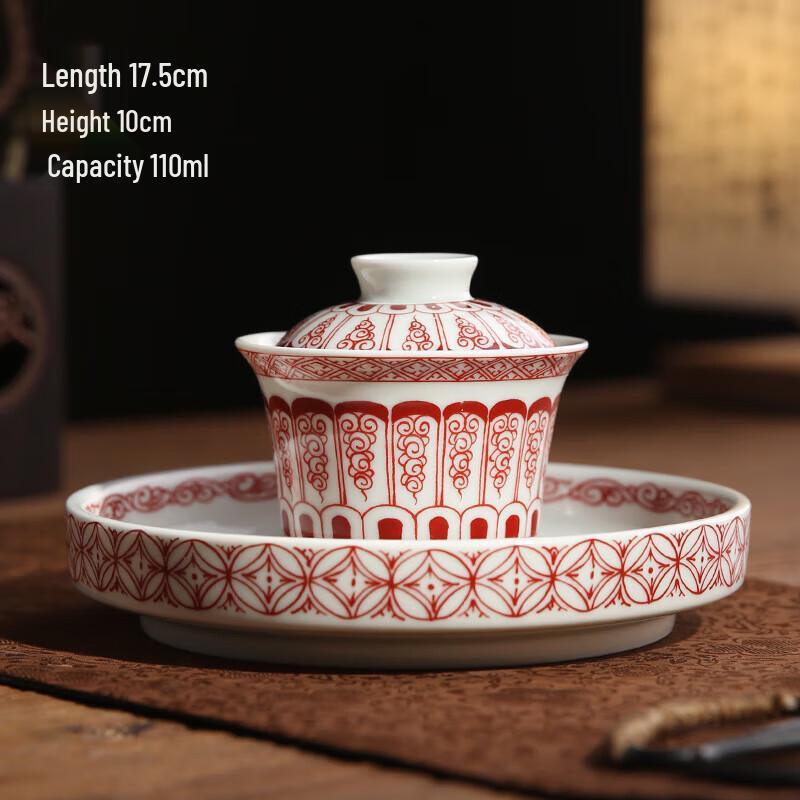 Retro Blue and White Sancai Gaiwan