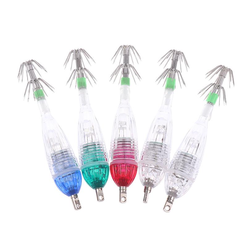 1 Stück Mini-Haken-Lötlampe Tintenfischlicht Mit Schirmhaken Und Batterie Unterwasser-Fischlicht Oktopus Tintenfischhaken