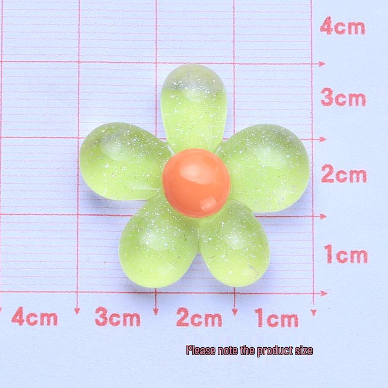 Ice-Clear Glitter Five-Petal Flower Medium DIY Jewelry Hair Clip Resin Kit
