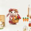 Easter Cartoon Little Bunny Basket Butterfly Wall Sticker for Bedroom Living Room Cabinet Home Decoration Self-Adhesive